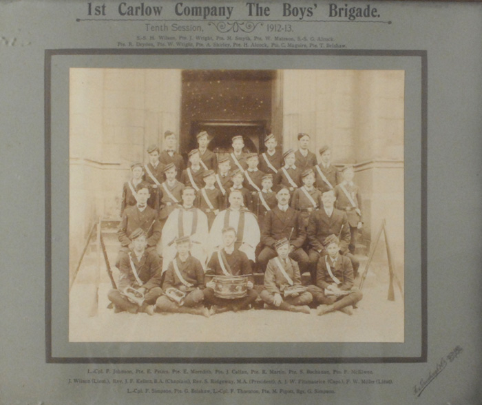 1912-13: Carlow Boy's Brigade named group photograph at Whyte's Auctions