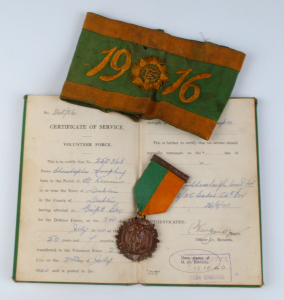 1916 Rising Medal, Armband and documents to Christopher Murphy, seriously wounded at Boland's Mills at Whyte's Auctions