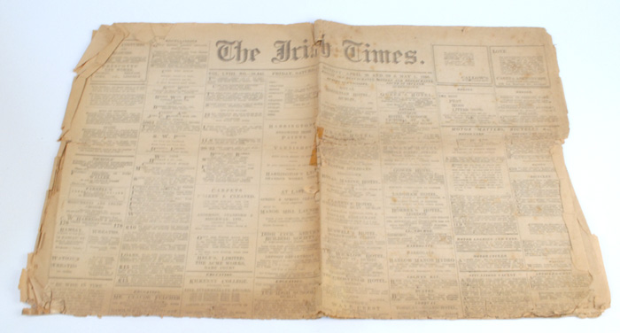 1916 Rising: Irish Times and Freeman's Journal editions for the Rebellion at Whyte's Auctions