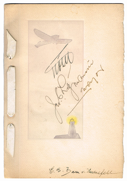 1928 (13 May) Transatlantic Flight Milwaukee Dinner Menu signed by Fitzmaurice, Von Hunefeld and Koehl at Whyte's Auctions