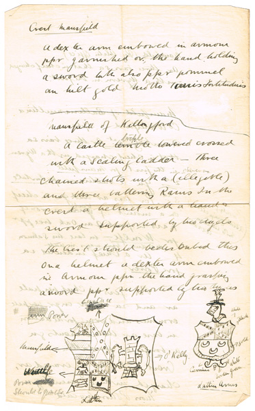 1932: Manuscript notebook on the genealogy of the Mansfield Family at Whyte's Auctions