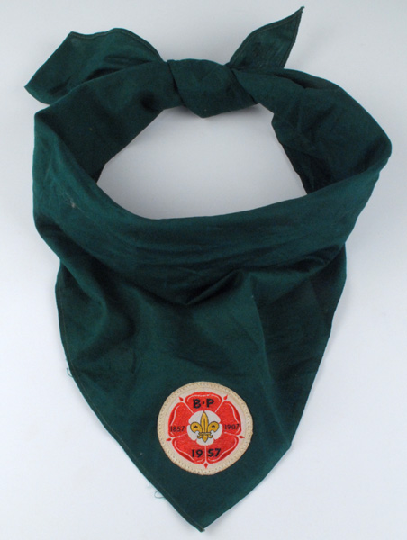 1957: Scout Jamboree, Sutton Coldfield, Irish scarf and Committee green scarf, and badges. at Whyte's Auctions
