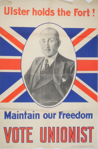 circa 1953: Ulster Unionist Council "Ulster Holds the Fort" Election Poster at Whyte's Auctions