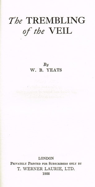 William Butler Yeats The Trembling of the Veil signed and limited edition at Whyte's Auctions