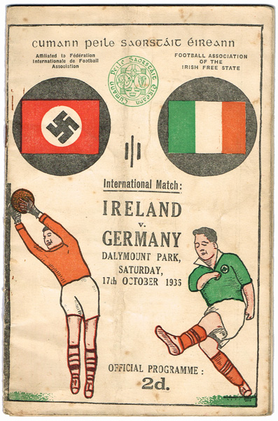 Soccer 1936 (17 October) Ireland v Germany match programme at Whyte's Auctions