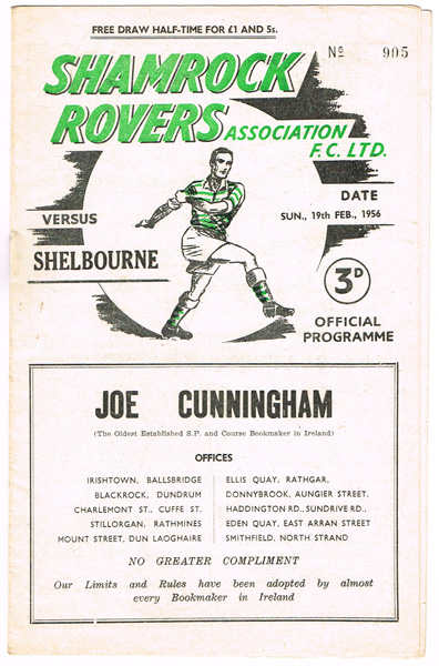 Soccer: 1956-57	Shamrock Rovers programmes at Whyte's Auctions