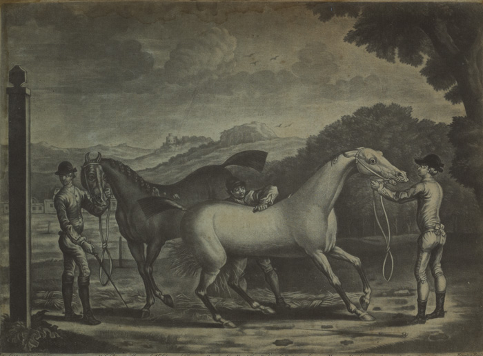 c. 1760: Early Horse Racing mezzotint of Sir Edward O'Brien's horse Miss Doe at Whyte's Auctions