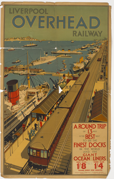 circa 1930: Liverpool Overhead Railway poster at Whyte's Auctions