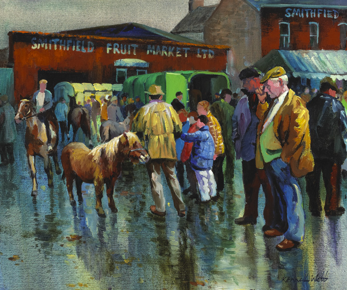 SMITHFIELD, DUBLIN by Kenneth Webb RWA FRSA RUA (b.1927) at Whyte's Auctions