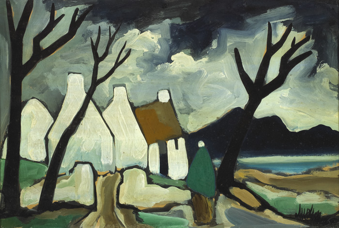 SHAWLIE, COTTAGE & BLUE MOUNTAIN by Markey Robinson (1918-1999) at Whyte's Auctions