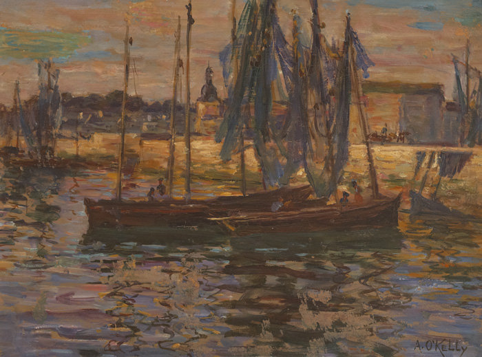 FISHING BOATS AT CONCARNEAU, FRANCE by Aloysius C. O�Kelly (1853-1936) at Whyte's Auctions