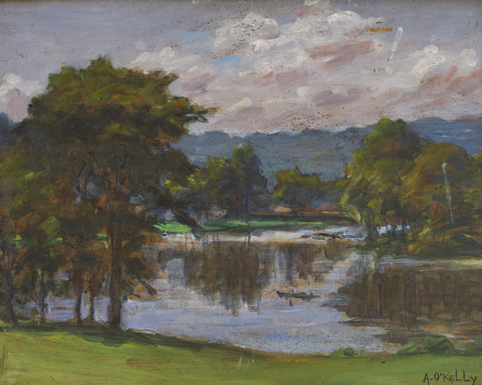 RIVER AND TREES by Aloysius C. O�Kelly (1853-1936) at Whyte's Auctions