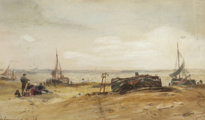 SCHEVENINGEN BEACH, HOLLAND, 1874 by Edwin Hayes sold for 640 at Whyte's Auctions