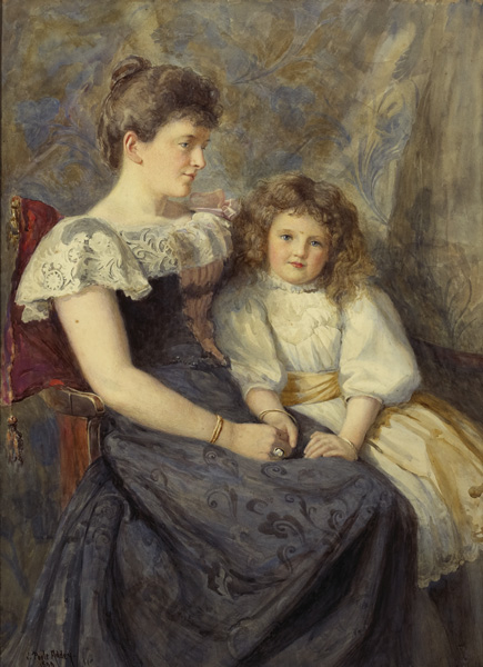 PORTRAIT OF ELIZABETH ROSE AND HER DAUGHTER MURIEL LISA BROWN OF DUBLIN, 1899 by Joseph Poole Addey (1852-1922) at Whyte's Auctions