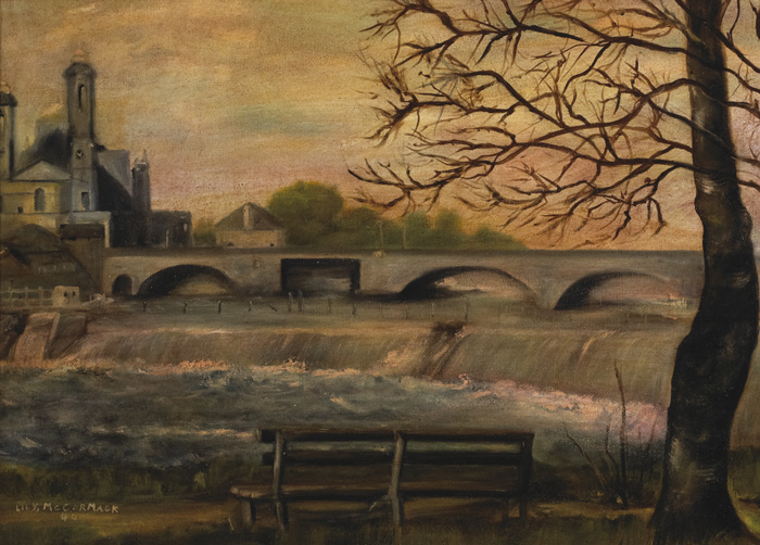 THE RIVER SHANNON AND BRIDGE AT ATHLONE, 1944 by Countess Lily McCormack (1884-c.1969) (1884-c.1969) at Whyte's Auctions