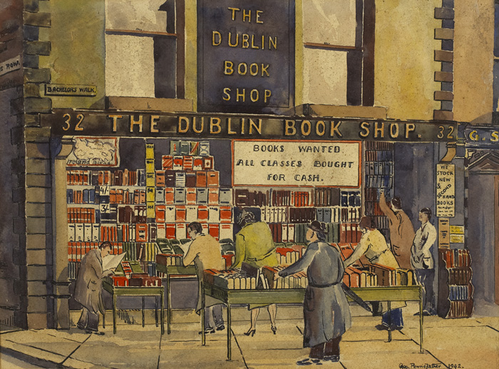 THE DUBLIN BOOKSHOP, 32 BACHELORS WALK, 1942 by George Pennefather sold for �850 at Whyte's Auctions