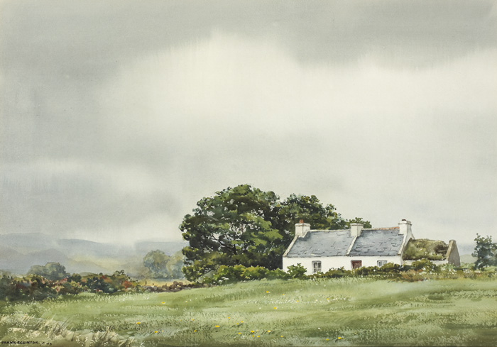 COTTAGE IN DONEGAL LANDSCAPE, 1973 by Frank Egginton RCA (1908-1990) at Whyte's Auctions