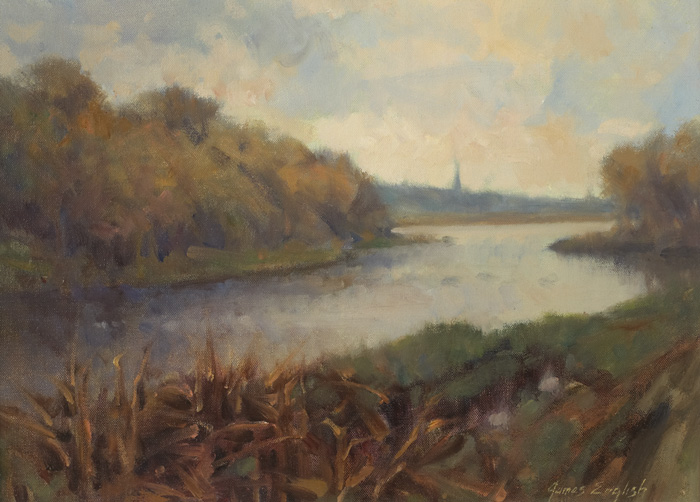 THE BOYNE APPROACHING DROGHEDA, COUNTY LOUTH by James English RHA (b.1946) at Whyte's Auctions