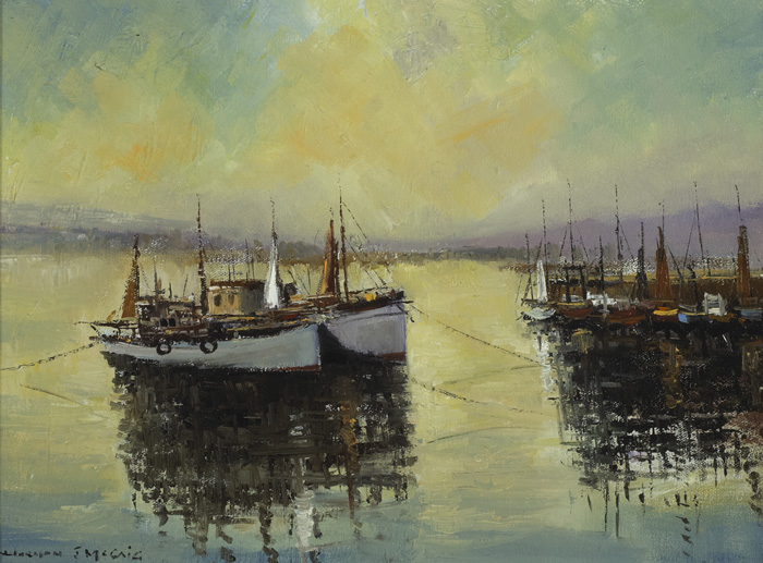 TRAWLERS AT CLEGGAN, COUNTY GALWAY by Norman J. McCaig (1929-2001) at Whyte's Auctions