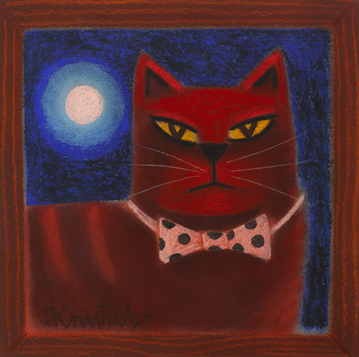 RED CAT WITH DICKY BOW by Graham Knuttel (b.1954) at Whyte's Auctions