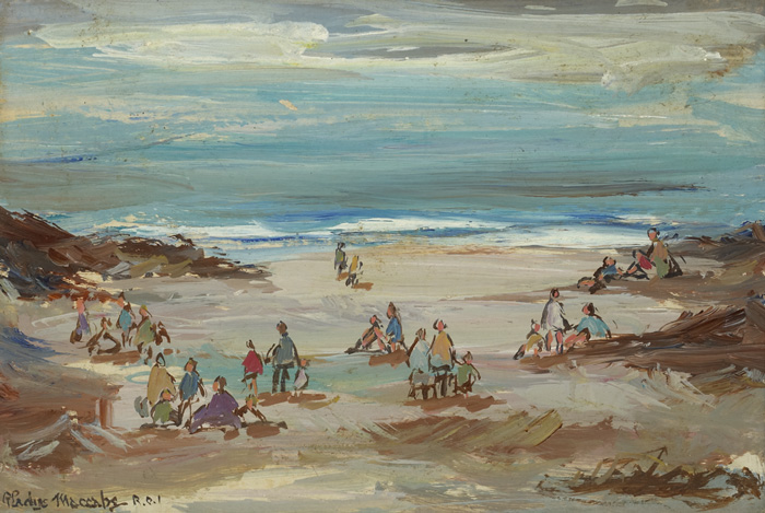 ON THE BEACH, COUNTY DOWN by Gladys Maccabe MBE HRUA ROI FRSA (1918-2018) at Whyte's Auctions