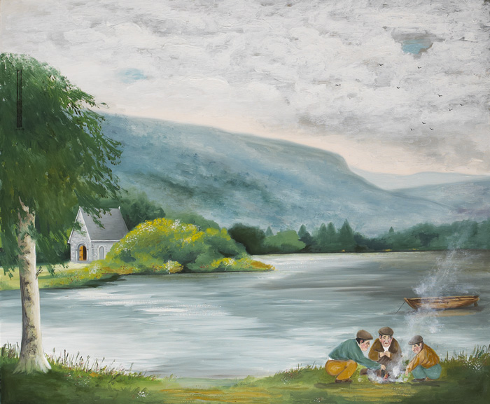 BREAK AT GOUGANE BARRA, COUNTY CORK, 2004 by John Schwatschke sold for 620 at Whyte's Auctions