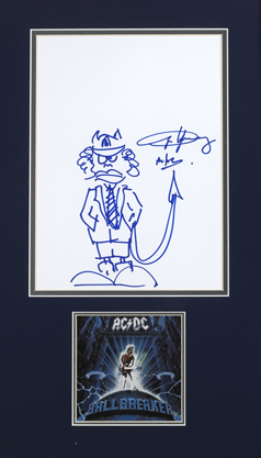 AC/DC: Angus Young self portrait and autograph at Whyte's Auctions
