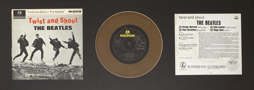 The Beatles: Collection of framed 45s including 'Twist and Shout' at Whyte's Auctions