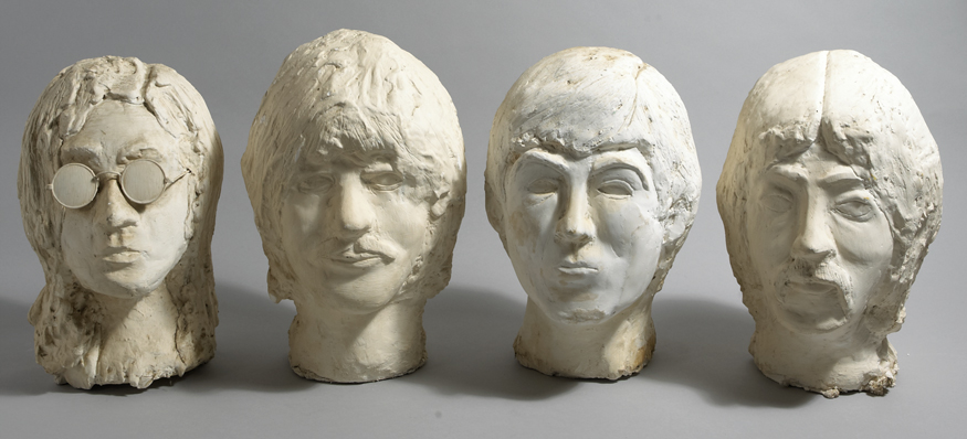 The Beatles: Set of plaster cast busts of the band members at Whyte's Auctions