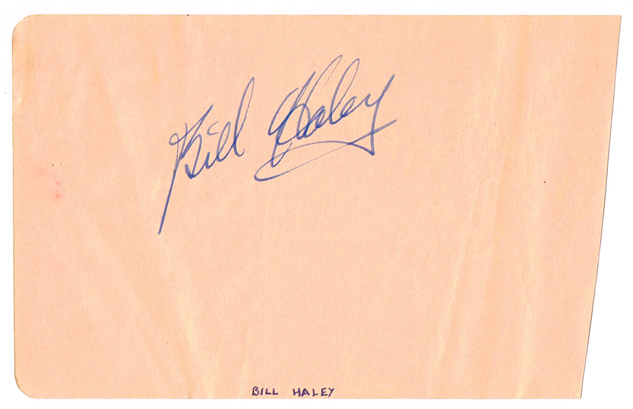 Bill Haley: Autograph on paper at Whyte's Auctions