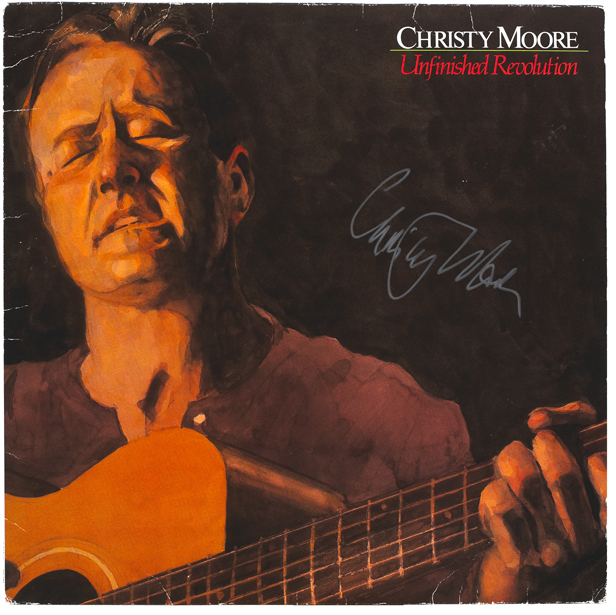 Christy Moore: 'Unfinished Revolution' autographed vinyl album at Whyte's Auctions