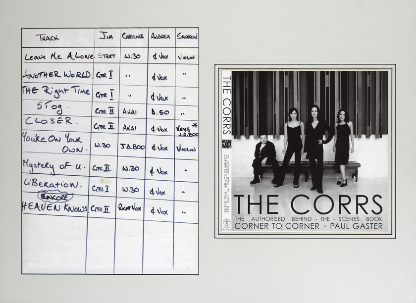 The Corrs: Early set list for Waterfront Rock Cafe, Dublin performance at Whyte's Auctions