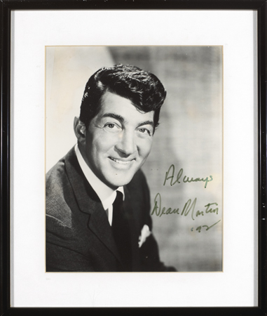 Dean Martin: Autographed photograph at Whyte's Auctions