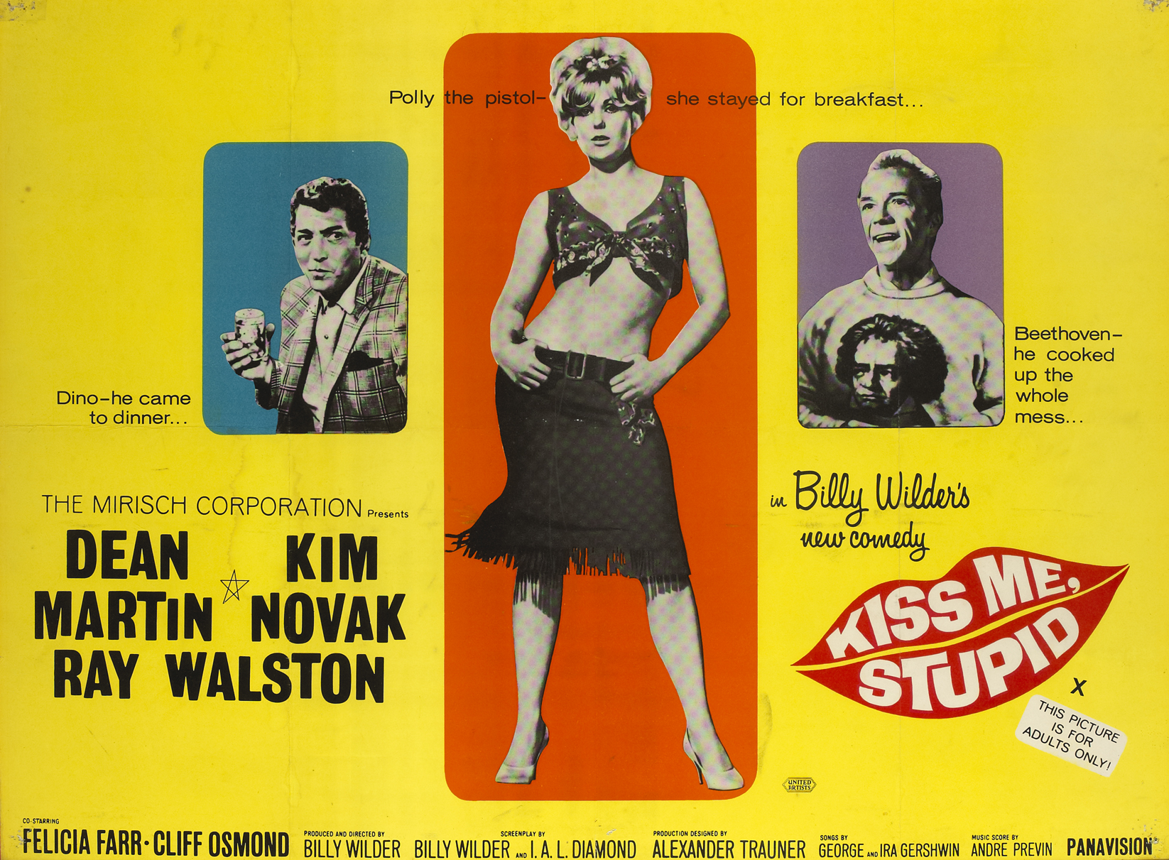 Dean Martin: Kiss Me, Stupid United Artists 1964 promotional poster at Whyte's Auctions