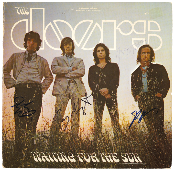 The Doors: Set of autographs on 'Waiting For The Sun' album sleeve at Whyte's Auctions