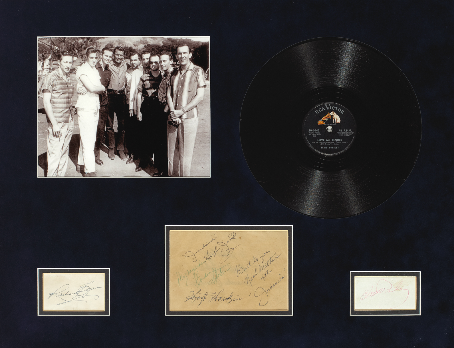 Elvis Presley and The Jordanaires: A set of autographs circa 1956 at Whyte's Auctions
