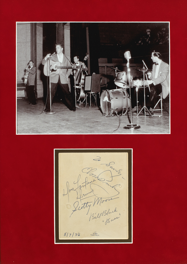 Elvis Presley and The Blue Moon Boys: A set of autographs, 8 July 1956 at Whyte's Auctions