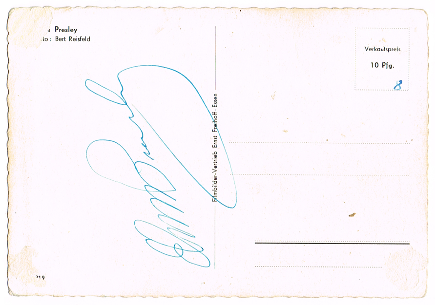 Elvis Presley: Postcard signed at Bad Nauheim, Germany 1959 at Whyte's Auctions
