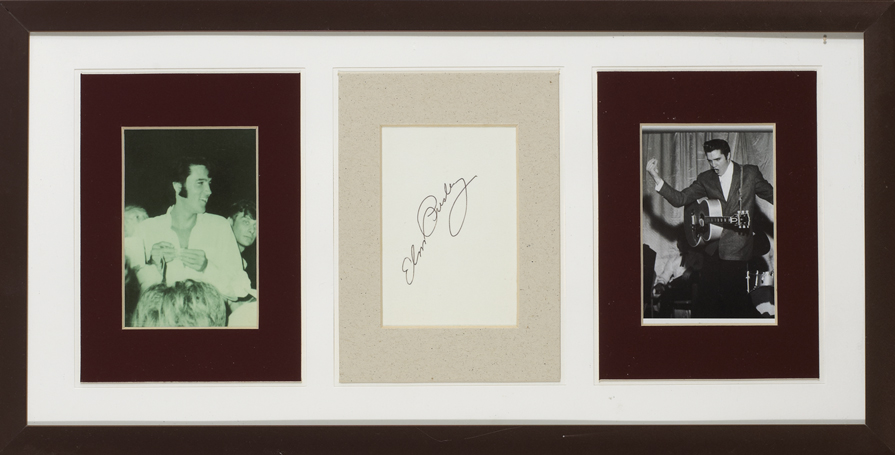 Elvis Presley: Autograph on the reverse of a photographic image, 1966 at Whyte's Auctions