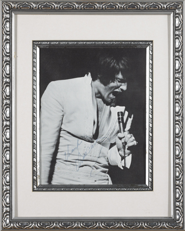 Elvis Presley; Autographed performance photograph at Whyte's Auctions