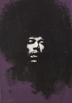 Jimi Hendrix: Original 1971 artwork portrait at Whyte's Auctions