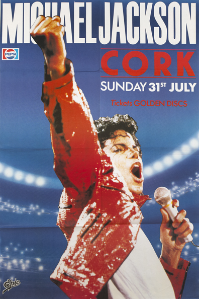 Michael Jackson: Cork concert large sheet advertisement poster 31 July 1988 at Whyte's Auctions