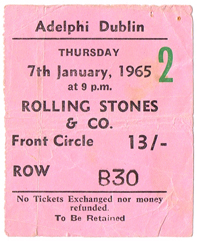 The Rolling Stones: Adelphi Dublin performance ticket 7 January 1965 at Whyte's Auctions
