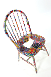 Autographed and decorated chair: Imelda May - Artwork by Stephen Colgan at Whyte's Auctions