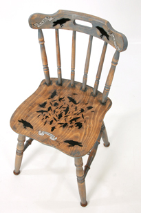Autographed and decorated chair: Nick Seymour, Crowded House at Whyte's Auctions
