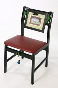 Autographed and decorated chair: Michael Flatley - Artwork by Pat Goff at Whyte's Auctions