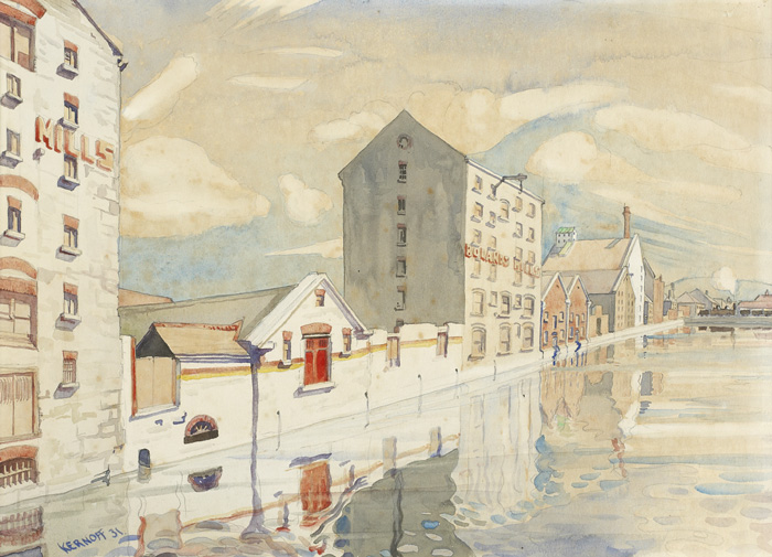BOLAND'S MILL [GRAND CANAL DOCK] 1931 by Harry Kernoff sold for �6,000 at Whyte's Auctions
