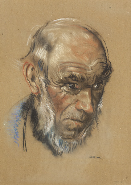 HEAD OF AN OLD MAN, c. late 1950s by Se�n Keating PPRHA HRA HRSA (1889-1977) at Whyte's Auctions