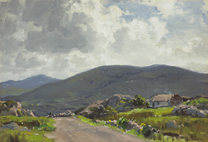 DONEGAL LANDSCAPE WITH COTTAGE by Frank McKelvey RHA RUA (1895-1974) at Whyte's Auctions