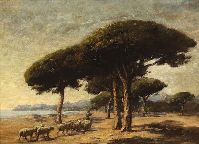 STONE PINES, NEAR CANNES, FRANCE, c.1870s by Nathaniel Hone RHA (1831-1917) RHA (1831-1917) at Whyte's Auctions